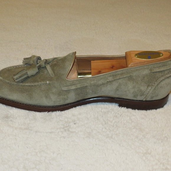 Ralph Lauren Purple Label Mens Italy Luther Tassel Sage Suede Calfskin Loafer 9D main image 5